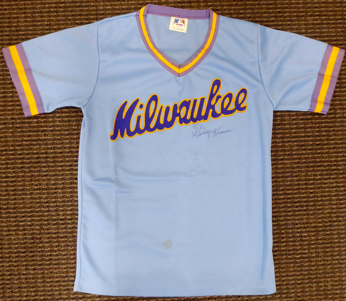 Milwaukee Brewers Harvey Kuenn Autographed Blue Jersey (Stain) PSA/DNA #V11068 - RSA