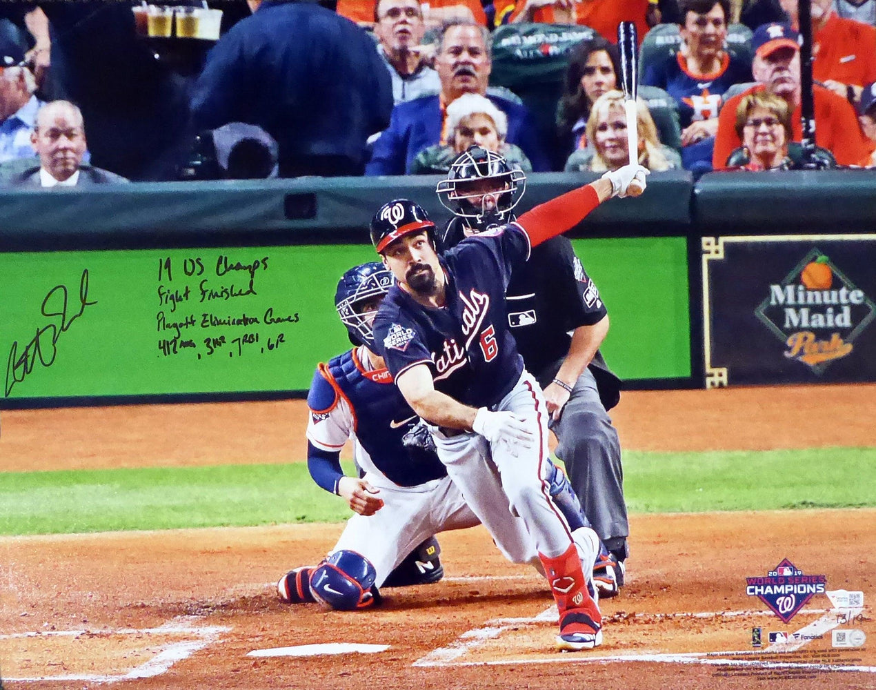 Anthony Rendon Autographed 16x20 Photo Washington Nationals With Stats #/19 MLB Holo Stock #194855 - RSA