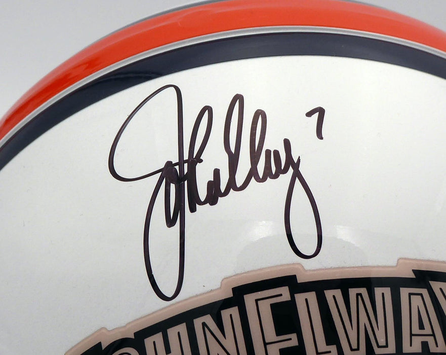 John Elway Autographed Denver Broncos Full Size Authentic Hall Of Fame Logo Helmet Beckett BAS #BB79352 - RSA