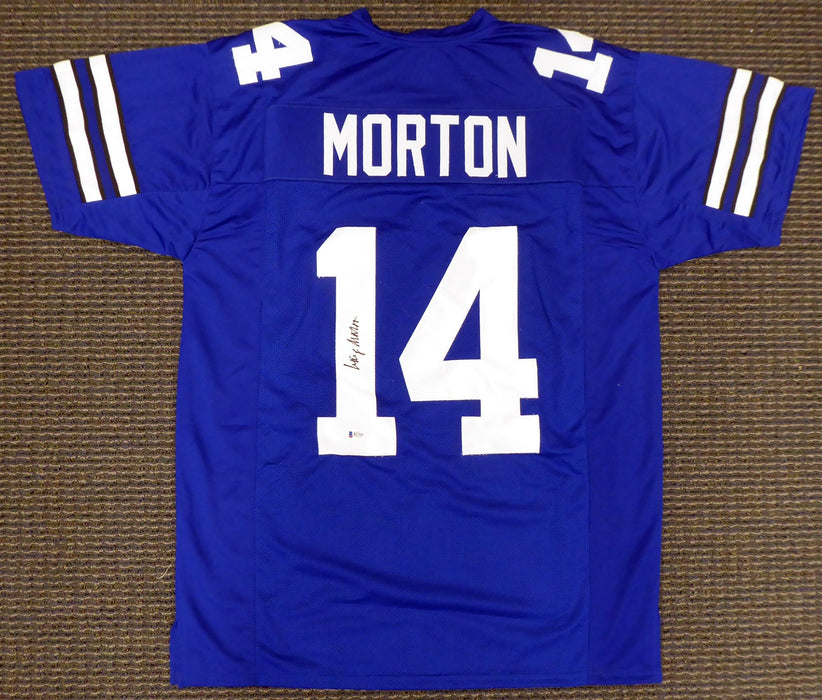 Dallas Cowboys Craig Morton Autographed Blue Jersey Beckett BAS #B27310 - RSA