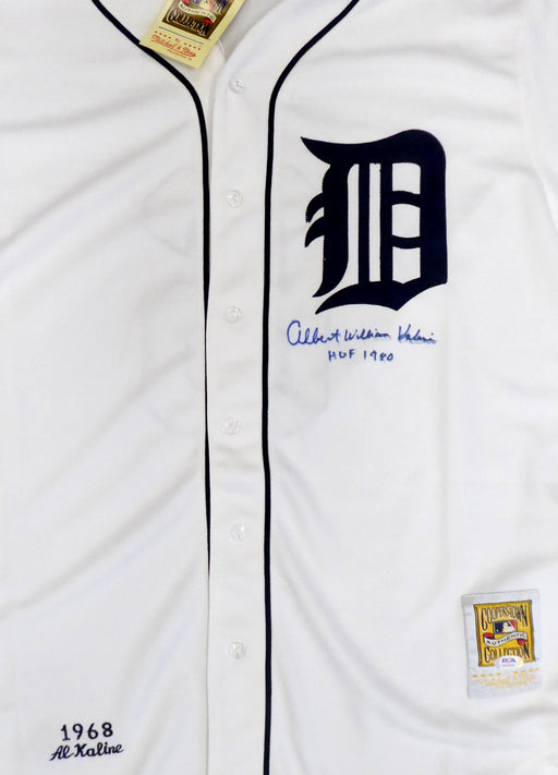 Detroit Tigers Al Kaline Autographed Mitchell & Ness White Jersey "Full Name & HOF 1980" PSA/DNA #AK24236 - RSA