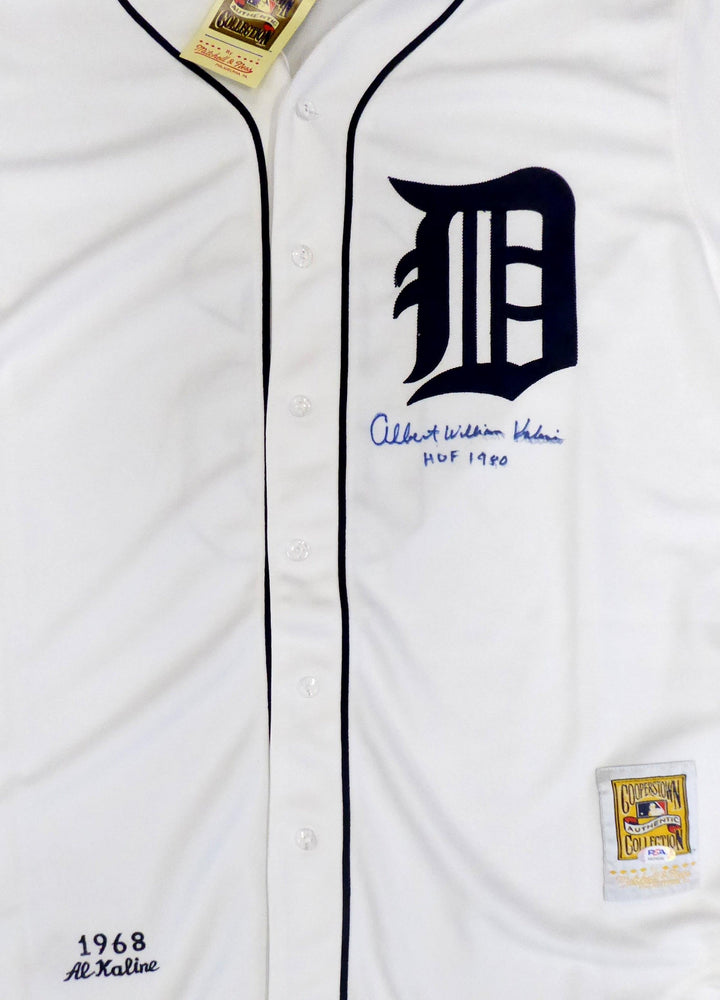 Detroit Tigers Al Kaline Autographed Mitchell & Ness White Jersey "Full Name & HOF 1980" PSA/DNA #AK24236 - RSA