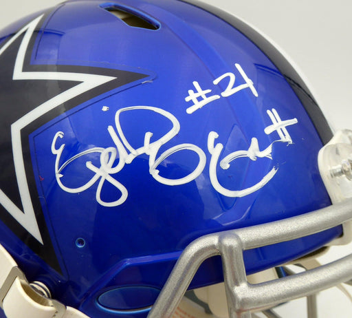 Ezekiel Elliott Autographed Dallas Cowboys Flash Blue Full Size Authentic Speed Helmet (Smudge) Beckett BAS #WT81470 - RSA