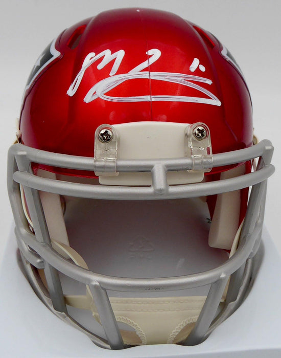 Mac Jones Autographed New England Patriots Flash Red Speed Mini Helmet (Damaged) Beckett BAS #WS86318 - RSA