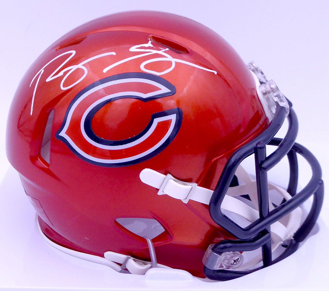 Roquan Smith Autographed Chicago Bears Flash Orange Speed Mini Helmet (Bubbled) Beckett BAS #WW01073 - RSA