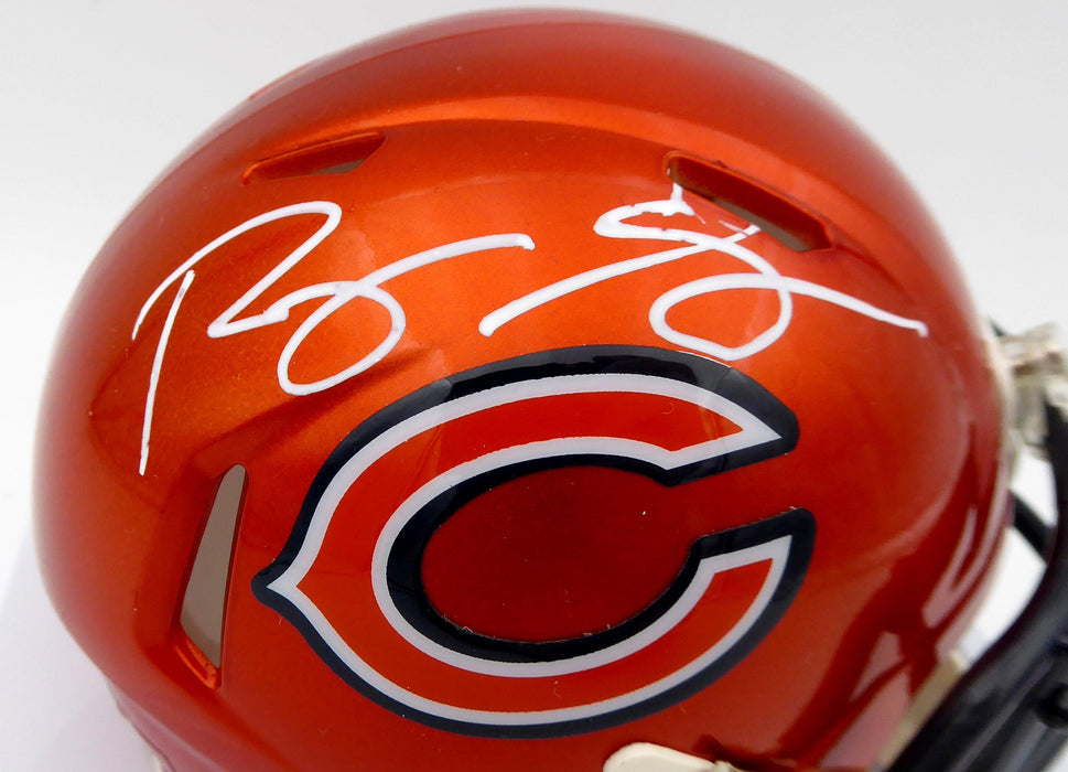 Roquan Smith Autographed Chicago Bears Flash Orange Speed Mini Helmet (Bubbled) Beckett BAS #WW01073 - RSA