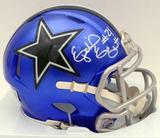 Ezekiel Elliott Autographed Dallas Cowboys Flash Blue Speed Mini Helmet Beckett BAS #WT81544 - RSA