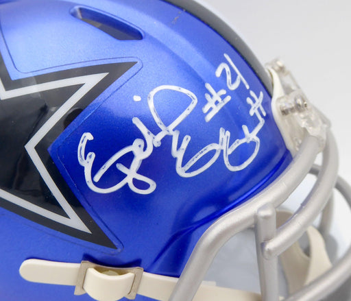 Ezekiel Elliott Autographed Dallas Cowboys Flash Blue Speed Mini Helmet Beckett BAS #WT81544 - RSA