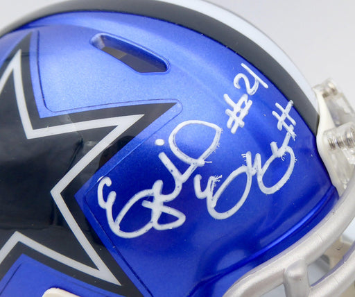 Ezekiel Elliott Autographed Dallas Cowboys Flash Blue Speed Mini Helmet Beckett BAS #WT81551 - RSA