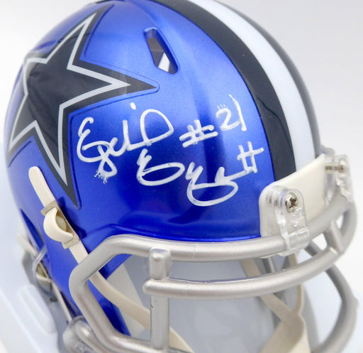 Ezekiel Elliott Autographed Dallas Cowboys Flash Blue Speed Mini Helmet Beckett BAS #WT81540 - RSA