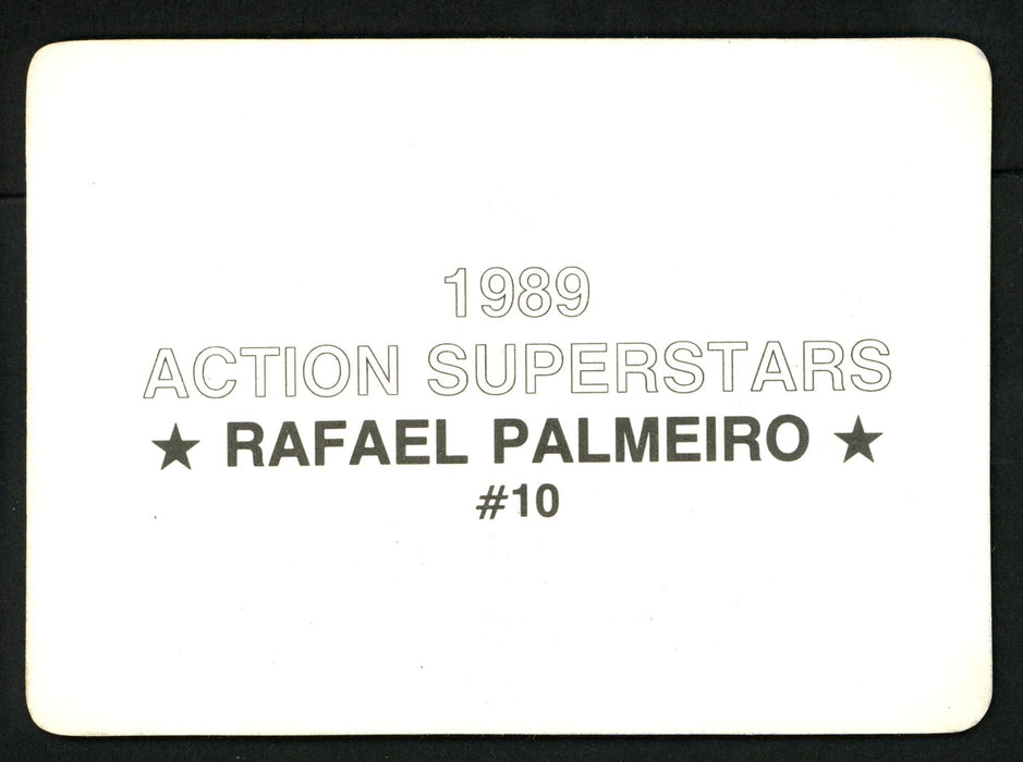 Rafael Palmeiro Autographed 1989 Action Superstars Card #10 Chicago Cubs SKU #151795 - RSA