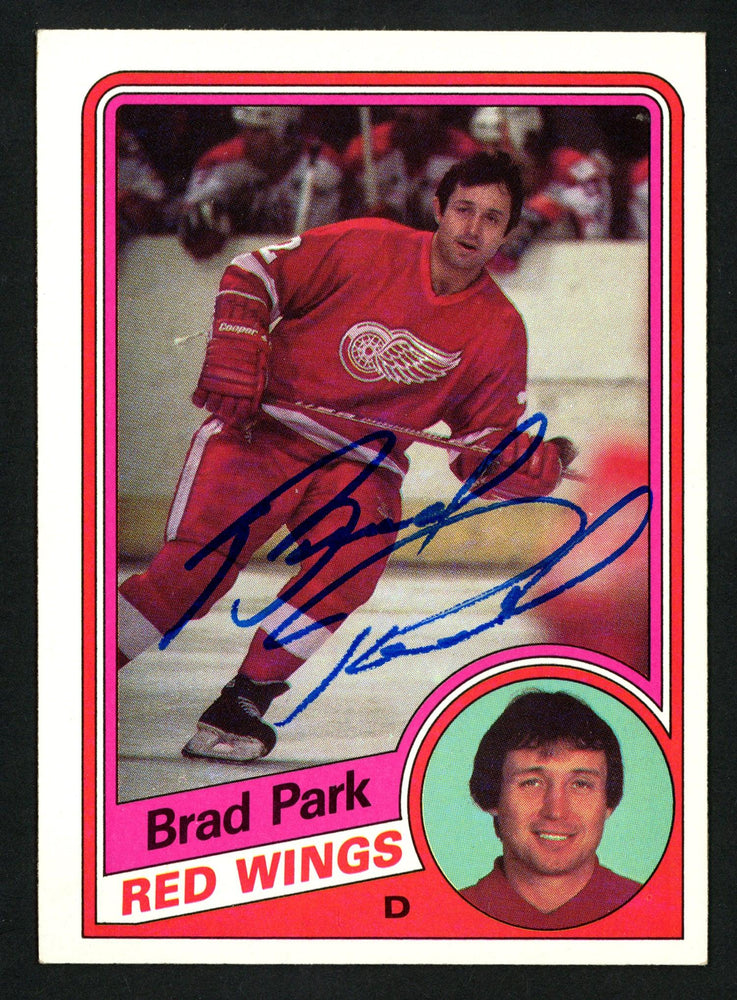 Brad Park Autographed 1984-85 Topps Card #47 Detroit Red Wings SKU #152060 - RSA