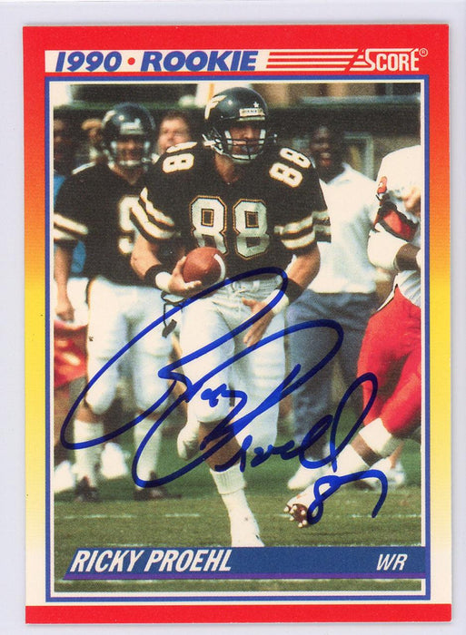 Ricky Proehl Autographed 1990 Score Card #654 Phoenix Cardinals SKU #134720 - RSA
