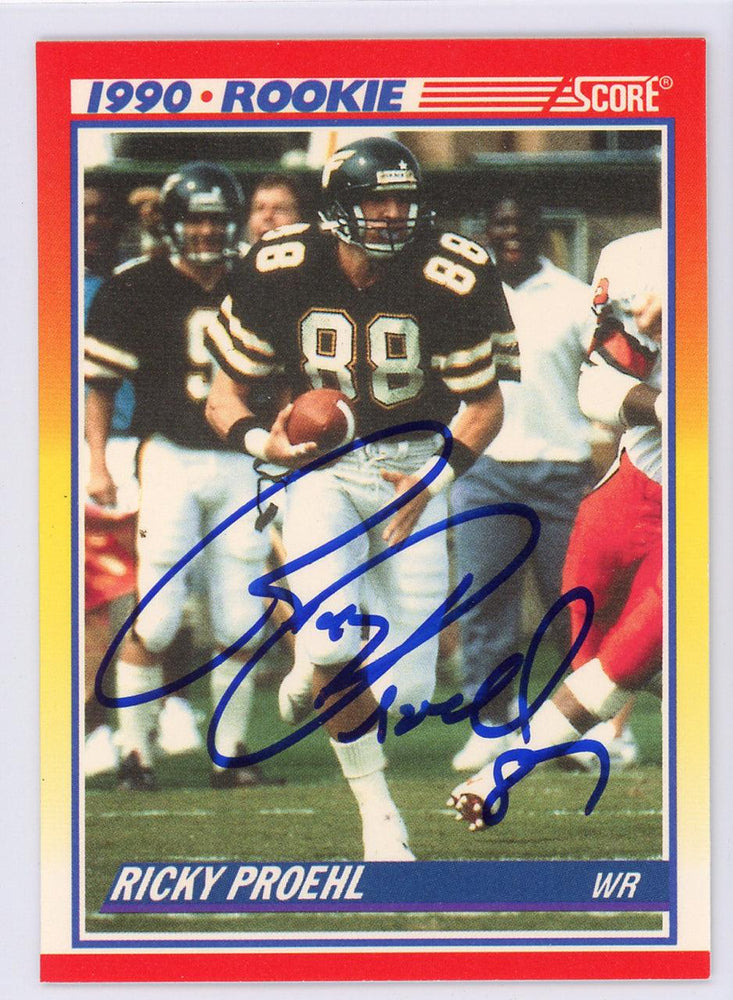 Ricky Proehl Autographed 1990 Score Card #654 Phoenix Cardinals SKU #134720 - RSA