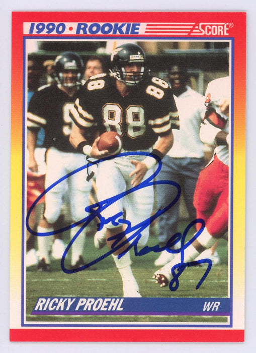 Ricky Proehl Autographed 1990 Score Card #654 Phoenix Cardinals SKU #134722 - RSA
