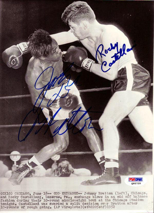 Johnny Bratton & Rocky Castellani Autographed 7x9 Photo PSA/DNA #Q95729 - RSA