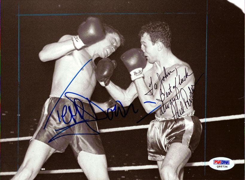Paul Pender & Terry Downes Autographed 7x9 Photo "To John" PSA/DNA #Q95734 - RSA