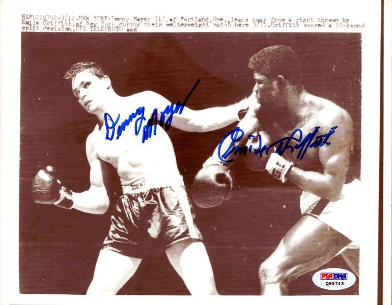 Denny Moyer & Emile Griffith Autographed 7x9 Photo PSA/DNA #Q95743 - RSA