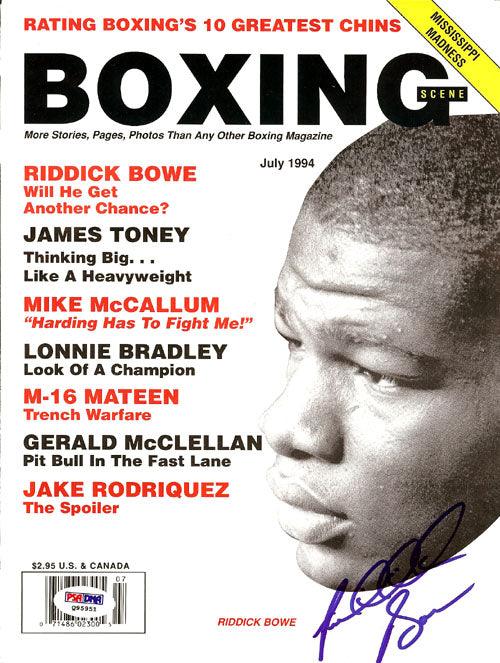 Riddick Bowe Autographed Boxing Scene Magazine Cover PSA/DNA #Q95951 - RSA