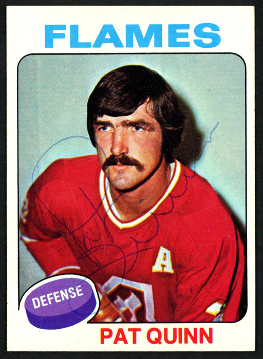 Pat Quinn Autographed 1975-76 Topps Card #172 Atlanta Flames SKU #149957 - RSA