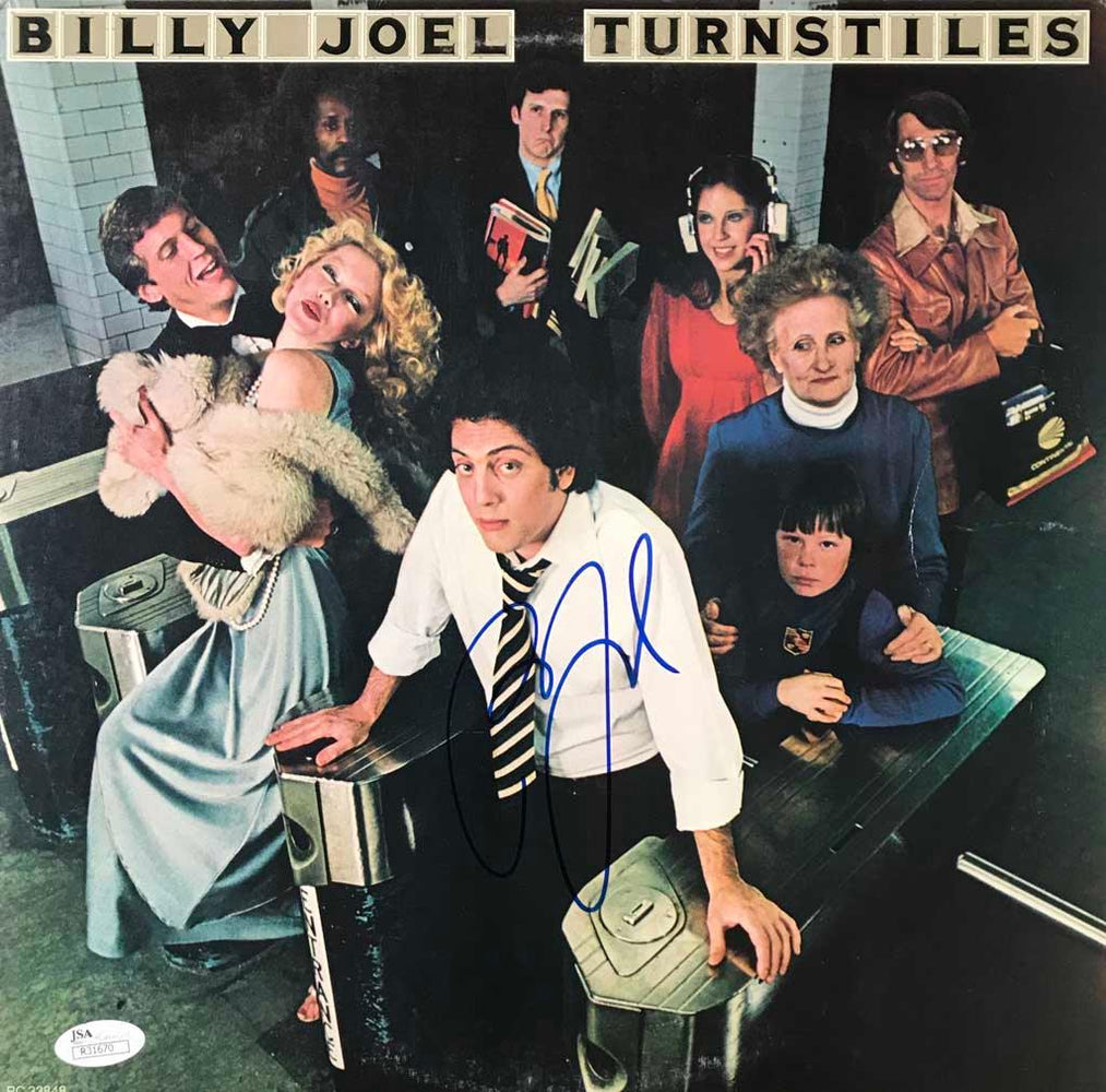 billy joel signed turnstiles album jsa r31670 certificate of authenticity