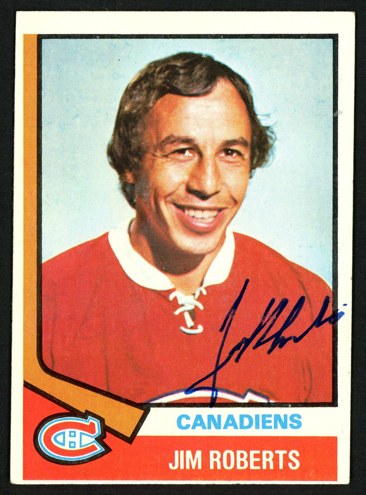 Jim Roberts Autographed 1974-75 Topps Card #78 Montreal Canadiens SKU #150081 - RSA