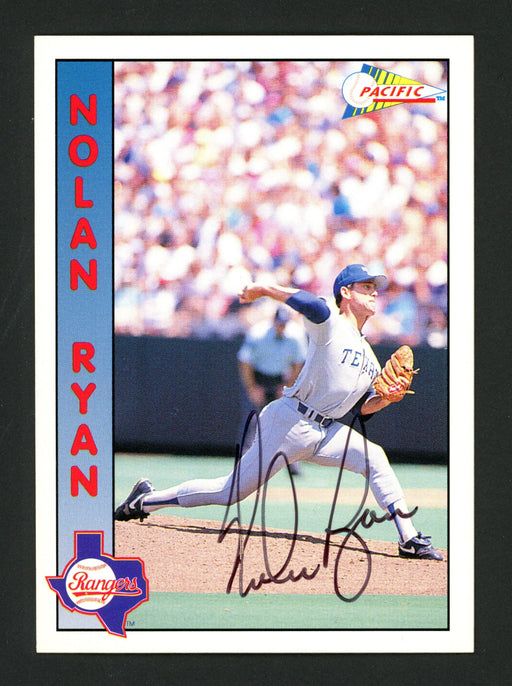 Nolan Ryan Autographed 1992 Pacific Card #1 Texas Rangers Stock #177115 - RSA