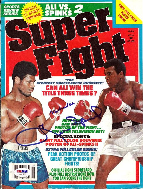 Muhammad Ali & Leon Spinks Autographed Magazine Cover PSA/DNA #S01555 - RSA