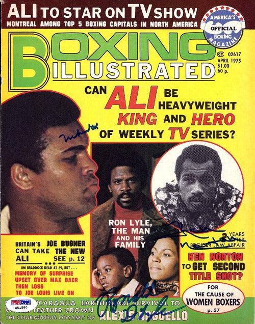 Muhammad Ali, Ken Norton & Ron Lyle Autographed Boxing Illustrated Magazine Cover PSA/DNA #S01580 - RSA
