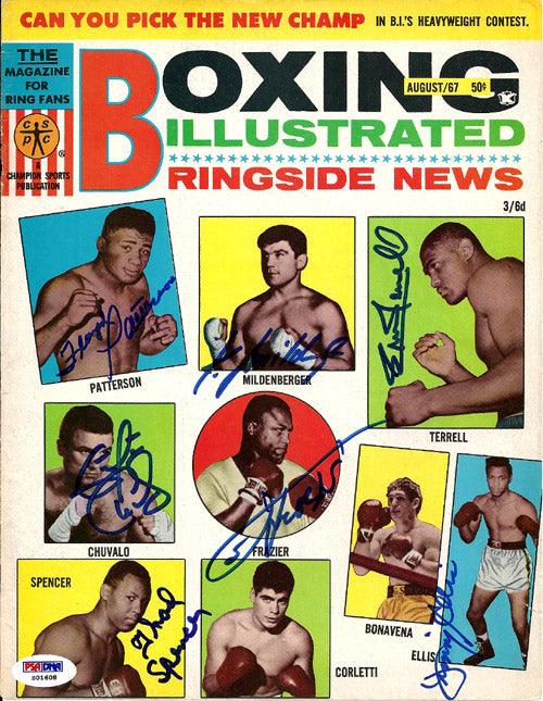 Boxing Greats Autographed Boxing Illustrated Magazine Cover With 7 Tot ...