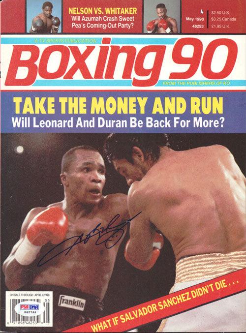 Sugar Ray Leonard Autographed Boxing '90 Magazine Cover PSA/DNA #S42744 - RSA