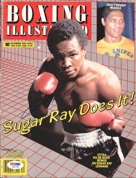 Sugar Ray Leonard Autographed Boxing Illustrated Magazine Cover