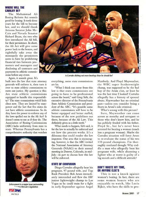 Diego Corrales Autographed Magazine Page Photo PSA/DNA #S47515 - RSA