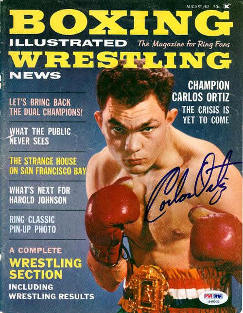 Carlos Ortiz Autographed Boxing Illustrated Magazine Cover PSA/DNA #S48532 - RSA