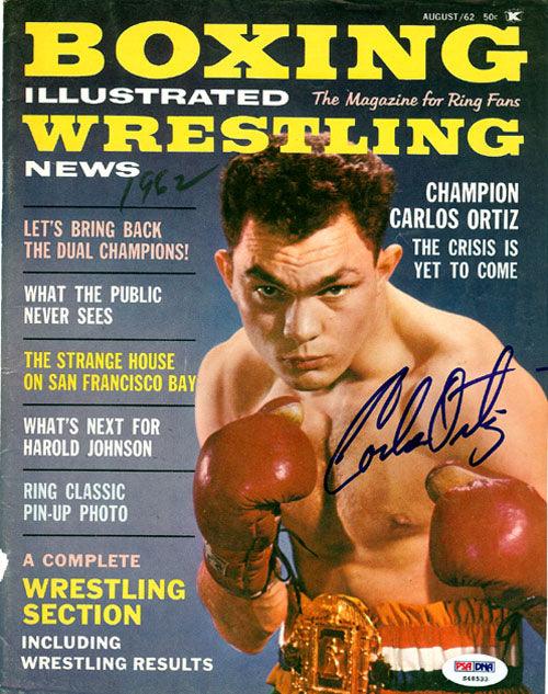 Carlos Ortiz Autographed Boxing Illustrated Magazine Cover PSA/DNA #S48533 - RSA