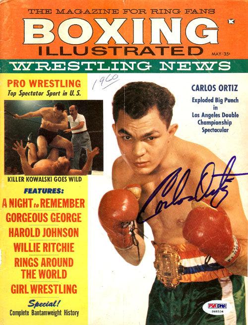 Carlos Ortiz Autographed Boxing Illustrated Magazine Cover PSA/DNA #S48534 - RSA