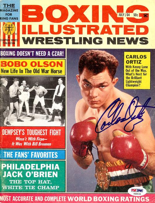 Carlos Ortiz Autographed Boxing Illustrated Magazine Cover PSA/DNA #S48536 - RSA