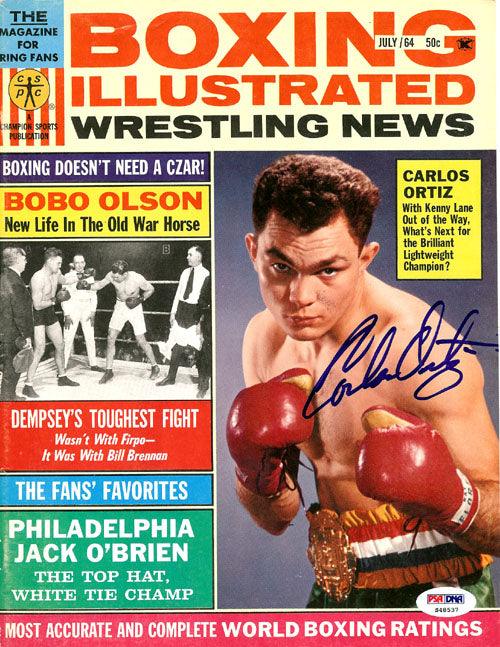 Carlos Ortiz Autographed Boxing Illustrated Magazine Cover PSA/DNA #S48537 - RSA