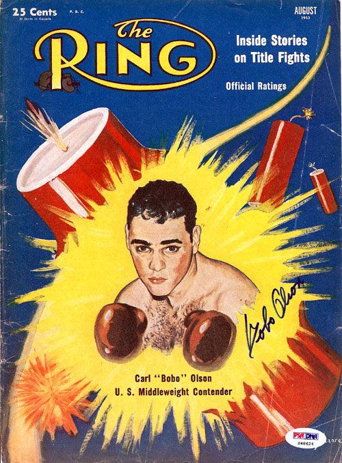 Carl "Bobo" Olson Autographed The Ring Magazine Cover PSA/DNA #S48624 - RSA