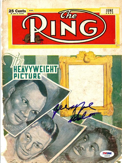 Jersey Joe Walcott Autographed The Ring Magazine Cover PSA/DNA #S48668 - RSA