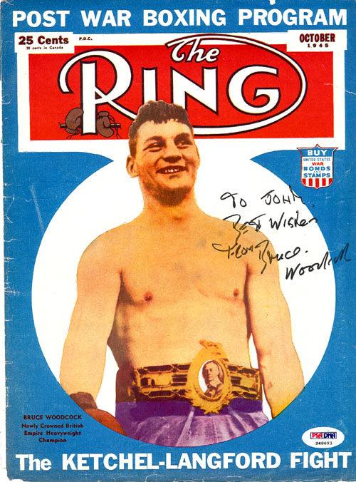 Bruce Woodcock Autographed The Ring Magazine Cover "To John" PSA/DNA #S48693 - RSA