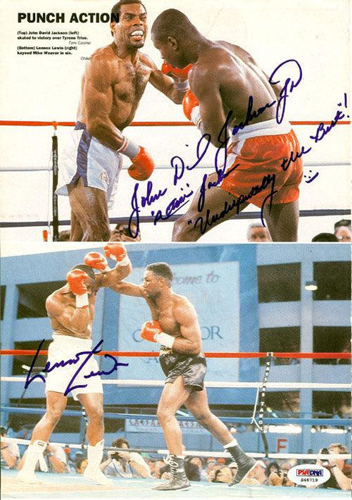 Lennox Lewis & John David Jackson Autographed Magazine Page Photo PSA/DNA #S48719 - RSA