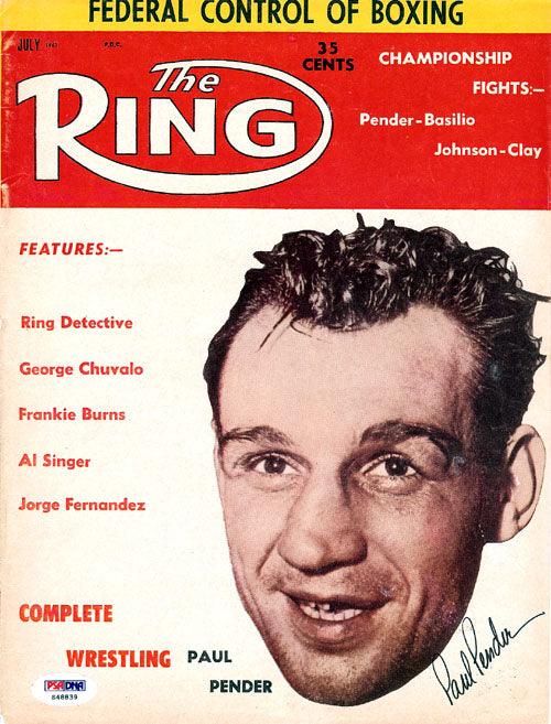 Paul Pender Autographed The Ring Magazine Cover PSA/DNA #S48839 - RSA