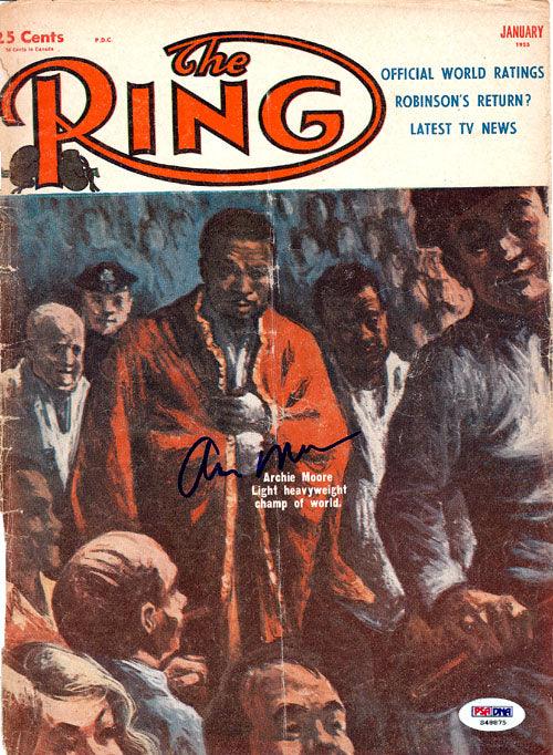 Archie Moore Autographed The Ring Magazine Cover PSA/DNA #S48875 - RSA