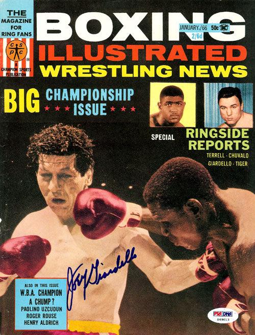 Joey Giardello Autographed Boxing Illustrated Magazine Cover PSA/DNA #S49013 - RSA