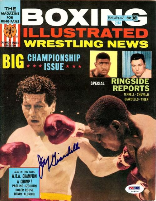 Joey Giardello Autographed Boxing Illustrated Magazine Cover PSA/DNA #S49026 - RSA