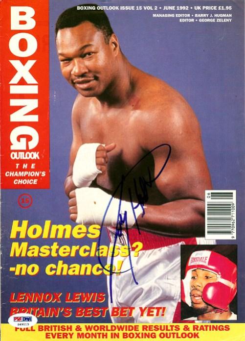 Larry Holmes Autographed Boxing Outlook Magazine Cover PSA/DNA #S49113 - RSA