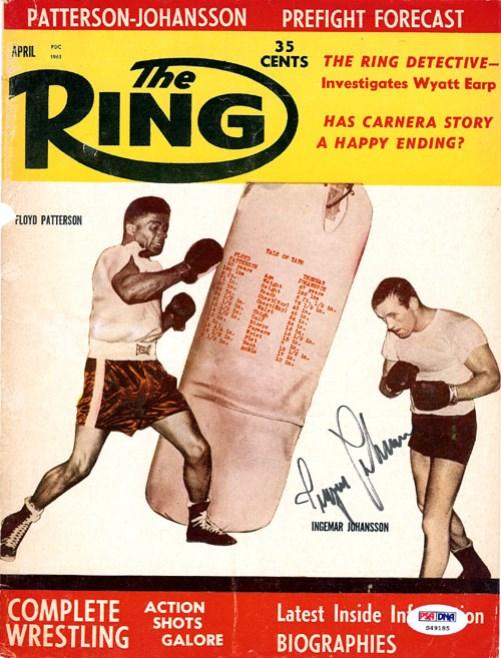 Ingemar Johansson Autographed The Ring Magazine Cover PSA/DNA #S49185 - RSA