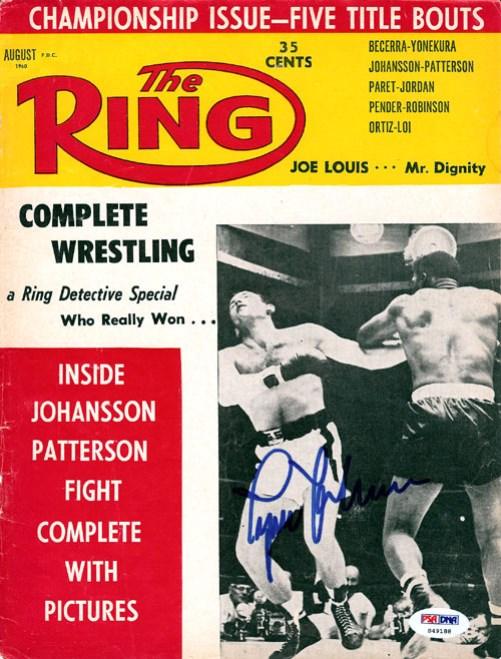 Ingemar Johansson Autographed The Ring Magazine Cover PSA/DNA #S49188 - RSA