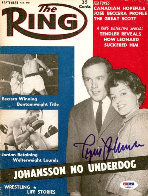 Ingemar Johansson Autographed The Ring Magazine Cover PSA/DNA #S49209 - RSA